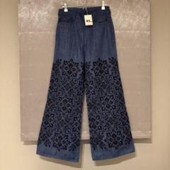 45R】花柄 ワイド デニムパンツ(サイズ2) - メルカリ