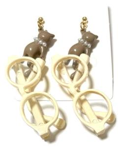 NEW♡メガネを運んでくれる猫ピアス3 可愛い
