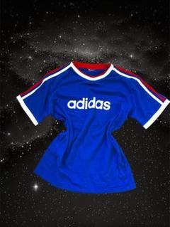 y2kレアデザインadidasビックロゴ平成ギャルトレフォイル3本線ピチTロック y2kレアデザインadidasビックロゴ平成ギャルトレフォイル3本線