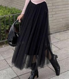 メッシュオーバーレイスカート SHEIN ブラック Mサイズ