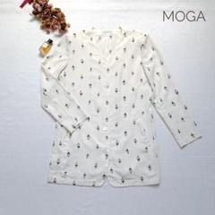 美品　MOGA　プリントノーカラージャケット　薄手