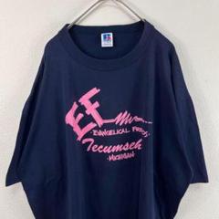 USA製 90s Russell ラッセル シングルステッチ Tシャツ ネイビー