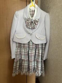 フォーマルドレスセット ライトパープル チェック柄