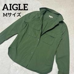 【美品】AIGLE／エーグル ミリタリー長袖シャツ　Mサイズ