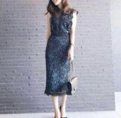 新品】宇垣美里着用 ZARA レース ロングワンピース ダーク
