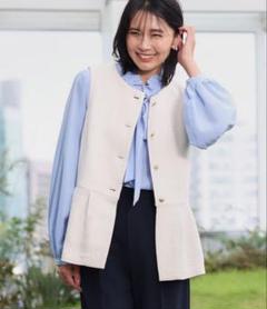 ファンシーツイードペプラム ジレ 東原亜希着用モデル