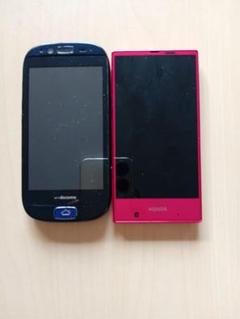 AQUOS ピンク スマートフォン + docomo 黒 スマートフォン