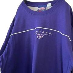 VARSITYアスレチック K-STATE 刺繍 Tシャツ L パープル紫 古着