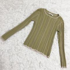 EVERY.VERY✨美品　リブトップス　ナイスクラップ　グリーン（F）