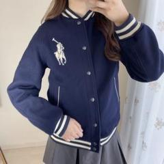 レア ポロラルフローレン ウール スタジャン ビッグポニー ネイビー POLO RALPH LAUREN ポロ ラルフローレン ウォーターレジスタント