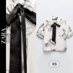 新品☆ZARA ザラ リボンディテール付きチェック柄シャツ 新品☆ZARA ザラ リボンディテール付きチェック柄シャツ black