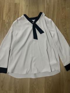 【値下中】リボン付き長袖ブラウス　薄ピンク