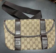 GUCCI ウエストバッグ GG キャンバス ベージュ ブラウン