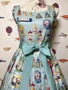 Jane Marple ドットとフラワーのワンピース 新品 ロリータ ネイビー