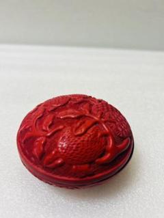 茶道具 漆塗 堆朱香合 仕覆付 C 8669