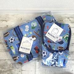 キッズ　pottery barn kids バッグ　ブルー系　2点セット