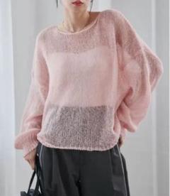モヘアライクローゲージニット