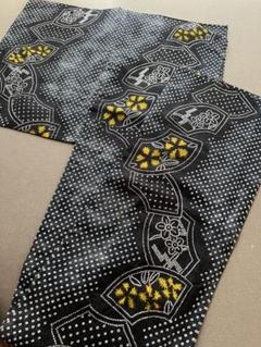 ™️23 未使用品　黒　ブラック　花繋ぎ　有松絞り　絞り染め　絞り浴衣 ™️27 黒 ブラック 有松絞り 絞り染め 絞り浴衣 浴衣 - メルカリ
