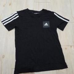 adidas 黒 Tシャツ 3本ライン　130サイズ