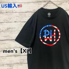 ●T371【US輸入】プリントTシャツ ブラック系 men's【XL】