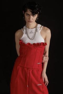トップス PRANK PROJECT Ruffle Sweatshirt Bustier PRANK PROJECT Ruffle Sweatshirt Bustier