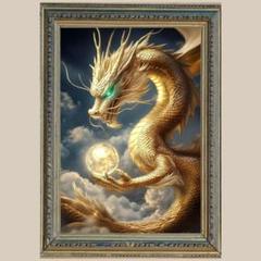 ヒーラーラブライト　開運絵画　子ども食堂資金　金龍様　金運アップヒーリングセット 富と繁栄✨金龍✨No.101【開運•風水•絵画風•ヒーリングアート