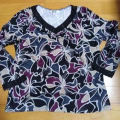 A/C DESIGN 花柄 長袖Tシャツ LL 日本製