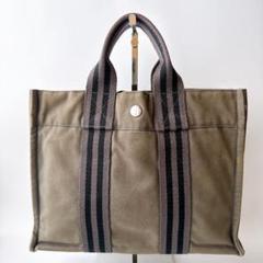 HERMES エルメス フルートゥ トートバッグ ハンドバッグ カーキ系
