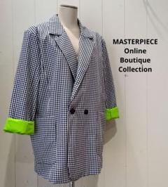 MASTERPIECE チェック ロング ジャケット オーバーサイズ チェスター
