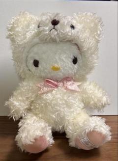 ハローキティ　ぬいぐるみ　変身テディベア　白　くま