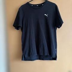 プーマサイズM・PUMA ブラック Tシャツ サイドスリット後ろ少し長め