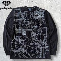 PellePelleペレペレ長袖ロングTシャツカットソーB系Bboy黒y2kXL