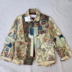 90s - vintage ゴブランジャケット　刺繍　黒　金　テーラード レディース 古着 90s USA製 Painted Pony ライオン チーター