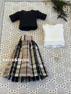 No.3441 リカちゃん　ハンドメイド服 3点セット（ピアス付き）