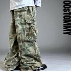 極太00s美品 ABERCROMBIE&FITCH 迷彩バギーカーゴパンツY2K Abercrombie&fitch/アバクロ カーゴパンツ 軍パン M65 M51 M47