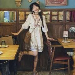 大人気❀韓国風ひざ丈ワンピース✿花柄ゆったり夏コーデ5分袖