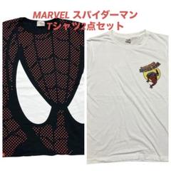 ●MARVEL SPIDER-MANスパイダーマンプリントTシャツ2枚セット黒白