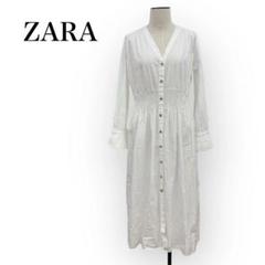 7月SALE☆ZARA☆ザラ☆ホワイト☆シャツワンピース☆長袖☆XS☆美品☆