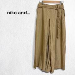 ニコアンド ワンドパンツ リネン混 麻 共布ベルト ガウチョ ウエストゴム