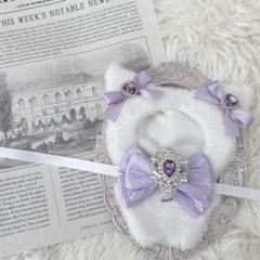 ぬい服 着ぐるみ ちびぐるみ 11cm ねこ 紫 パープル