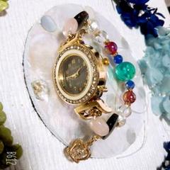 ♛︎№.418 インポートイタリアビーズと天然石のブレスウォッチ❀