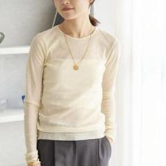 追加》Mesh Sheer ロンT（Tシャツ／カットソー）｜Plage
