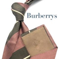 【美品】Burberrys ネクタイ ホースロゴ、ストライプ柄 織柄 ブラウン