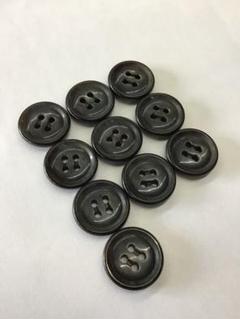4つ穴ボタン　グレー　15㎜　10個　凹み　昭和レトロ　ハンドメイド　リメイク