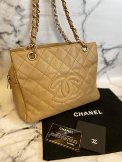 【美品☆】CHANEL キャビアスキン チェーンミニトートバッグ