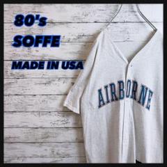【USA製】 80'sソフィーSOFFEコットンベースボールシャツ エアボーン