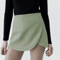 ZARA／新品 スコート スカート ミニスカート ショートパンツ グリーンのサムネイル