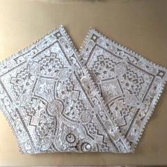 アイボリー 中国 総刺繍 テーブルセンター