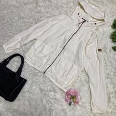 美品　AIGLE マウンテンパーカー　アイボリー　ドローコード　撥水　38 M