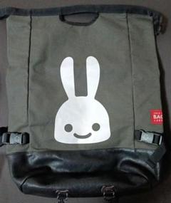 [極美品]CUNE リュック 3WAY キャンバス うさぎ レザーハンドル レザーハンドルラウンド3WAYバッグ S｜ウサギがいる｜CUNE